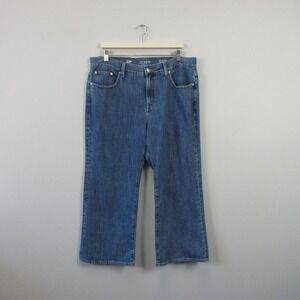 J. Crew '84 Kick Out Crop Jeans Womens 32 P Blue Denim Flare Re-84-IDG 676